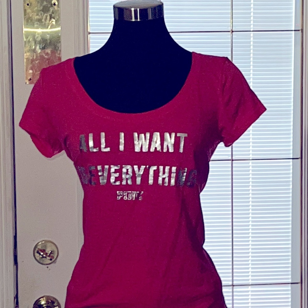 PINK red tee-shirt.